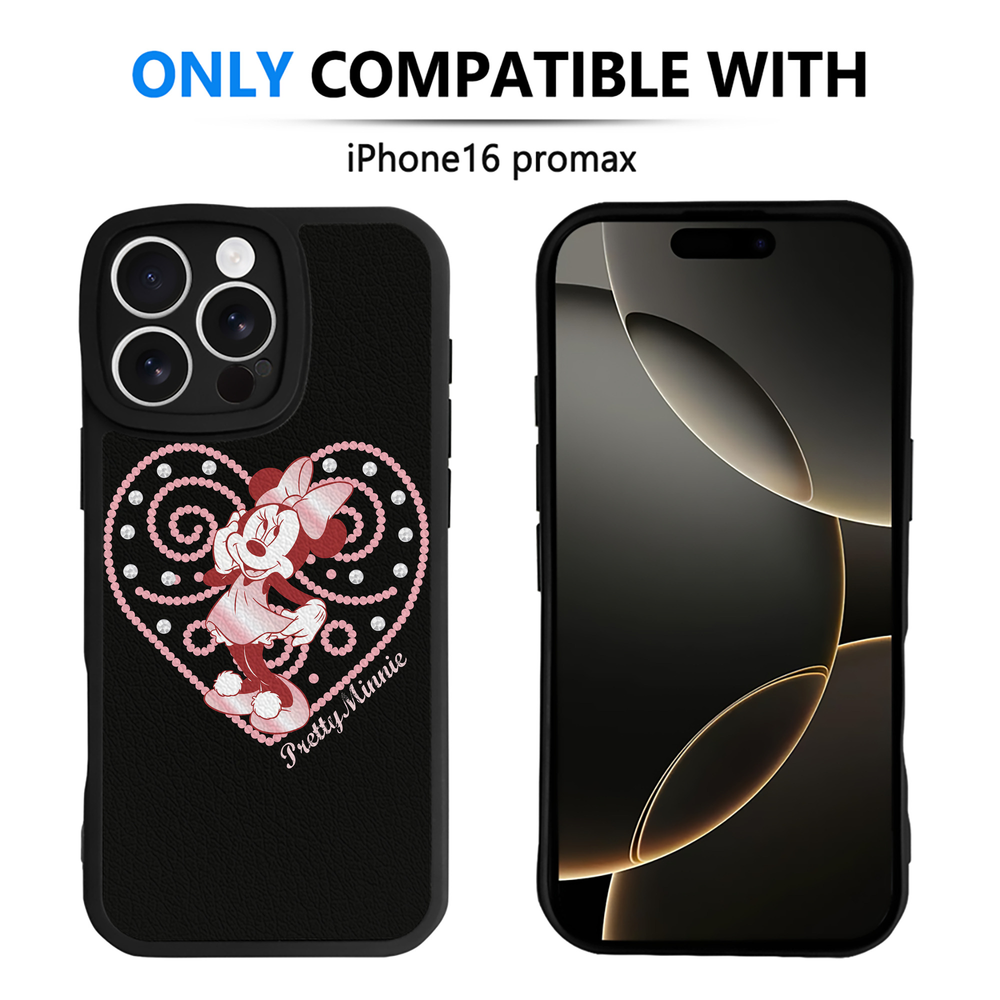 （画像用） ミッキーマウス Mickey Mouse 【iPhone 16シリーズ対応】シリコンスマホケース（レザー調） 材質：シリコン